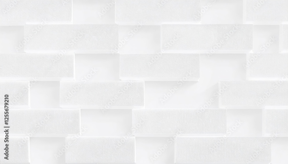 Aufkleber abstract 3d white geometric pattern with shadowed raised blocks for wall art, texture design, or background