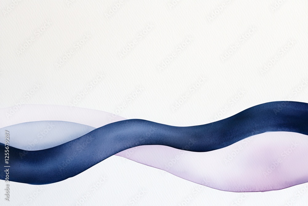 Poster fluid lines in soft hues create serene, calming atmosphere with