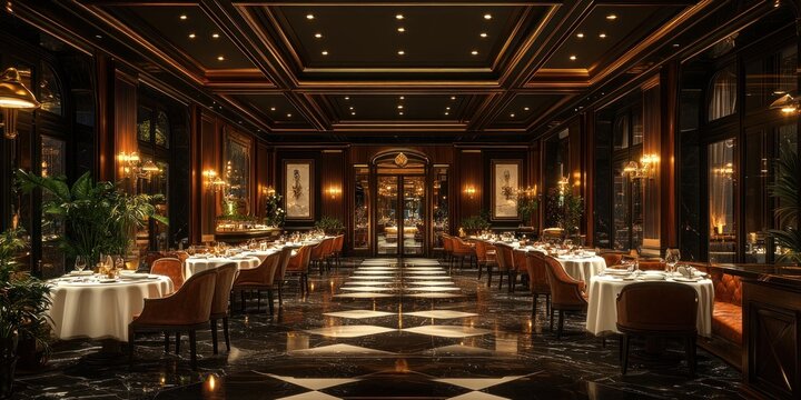 Luxurious Restaurant Interior: Opulent Dining Experience