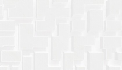 abstract 3d white geometric pattern with shadowed raised blocks for wall art, texture design, or background