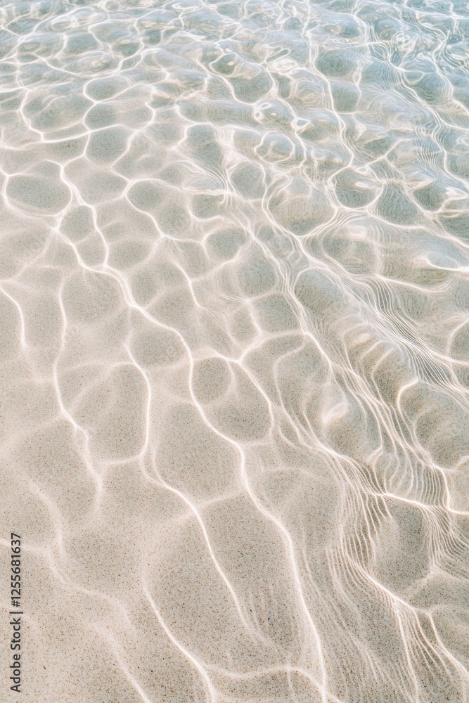 Poster gentle waves create mesmerizing patterns on soft sandy bottom, r