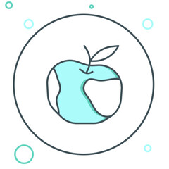 Line Apple icon isolated on white background. Excess weight. Healthy diet menu. Fitness diet apple. Colorful outline concept. Vector