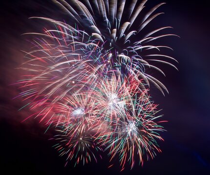 fireworks in the night sky