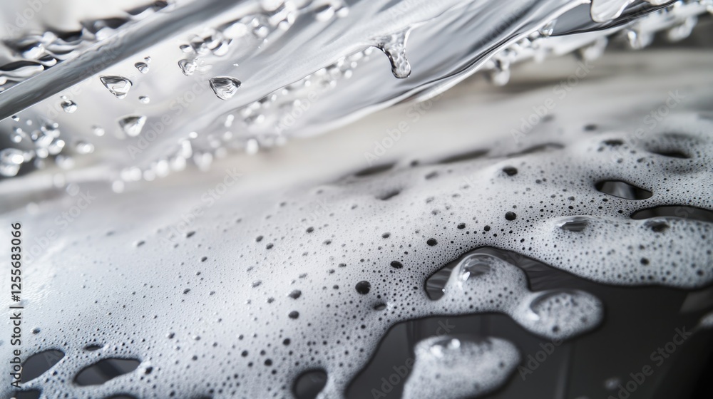 Poster swirling foam creates mesmerizing patterns against dark backgrou