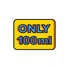 Color Liquids in carry-on baggage icon isolated on white background. Airport rules. Flat filled outline style with shadow. Vector