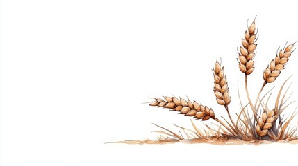 Elegant Wheat Illustrations on a Clean Background for Agricultural or Natural Themes