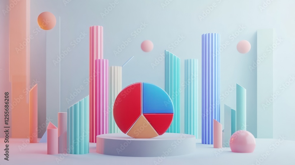 Aufkleber abstract 3d pie chart display