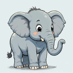Fototapeta premium Cartoon illustrations of elephants are popular in various media, showcasing these majestic animals in a playful and endearing manner.