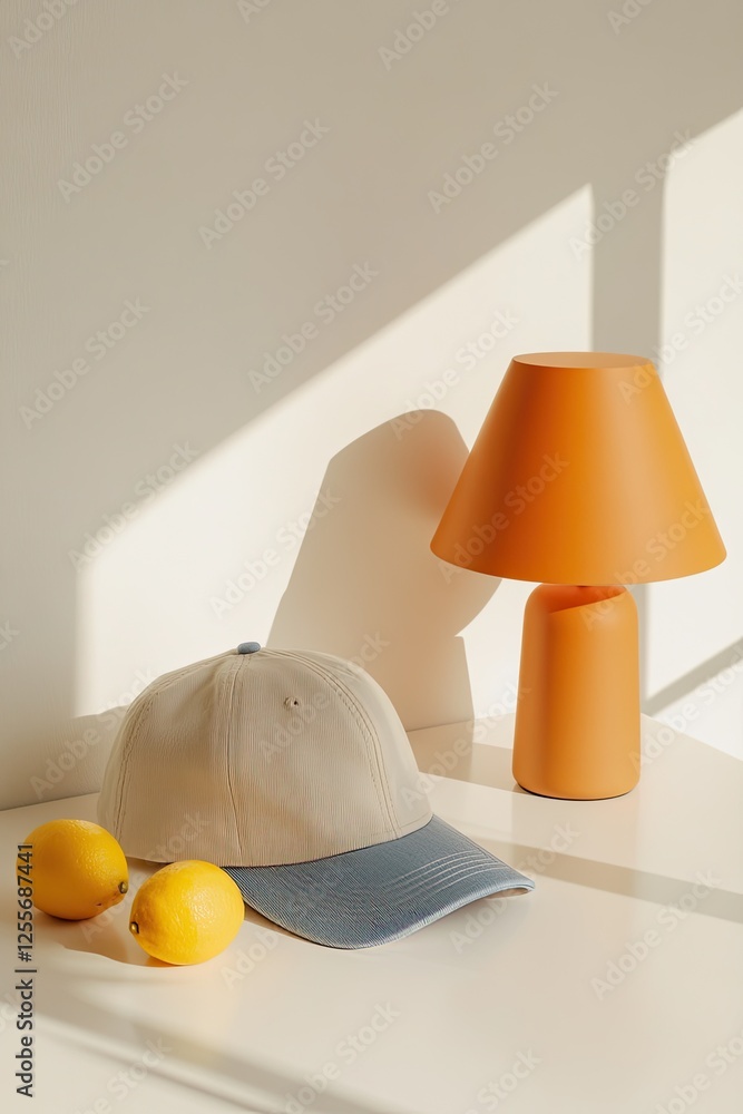 Poster soft shadows play around playful objects, creating warm, invitin