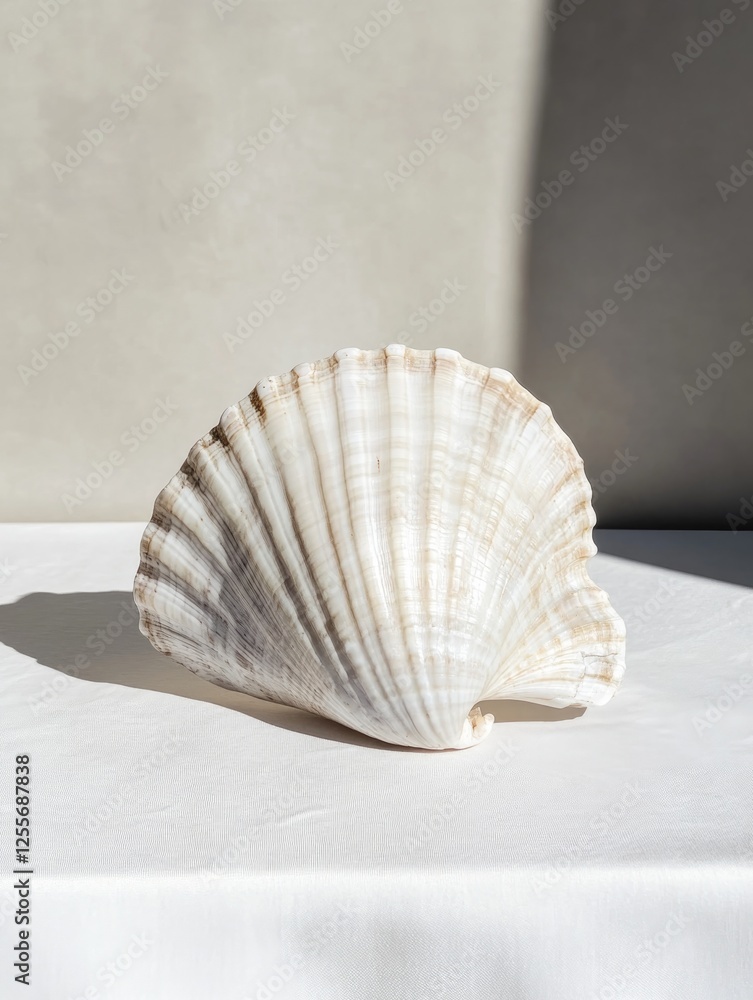 Poster delicate shell showcases intricate natural patterns and soft lig