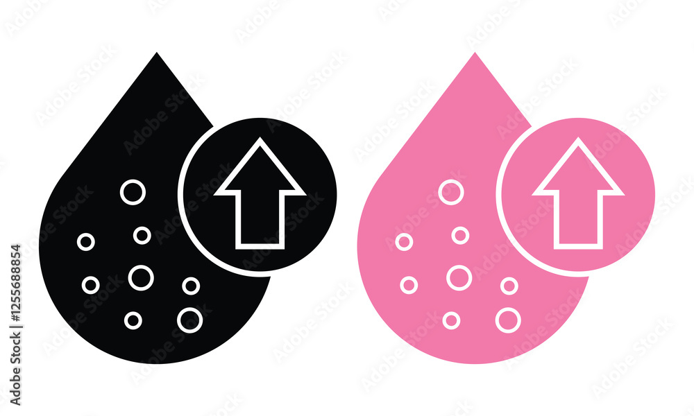 Aufkleber cholesterol icons. cholesterol vector icon with up arrow symbol for graphics design. simple solid st