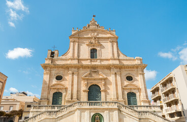Parish of San Bartolomeo Apostolo, the Mother Church in the central square of Ispica, Ragusa Province, in eastern Sicily, Italy