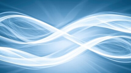 Fototapeta premium Dynamic flowing waves abstract art digital design blue color palette smooth movement energy concept