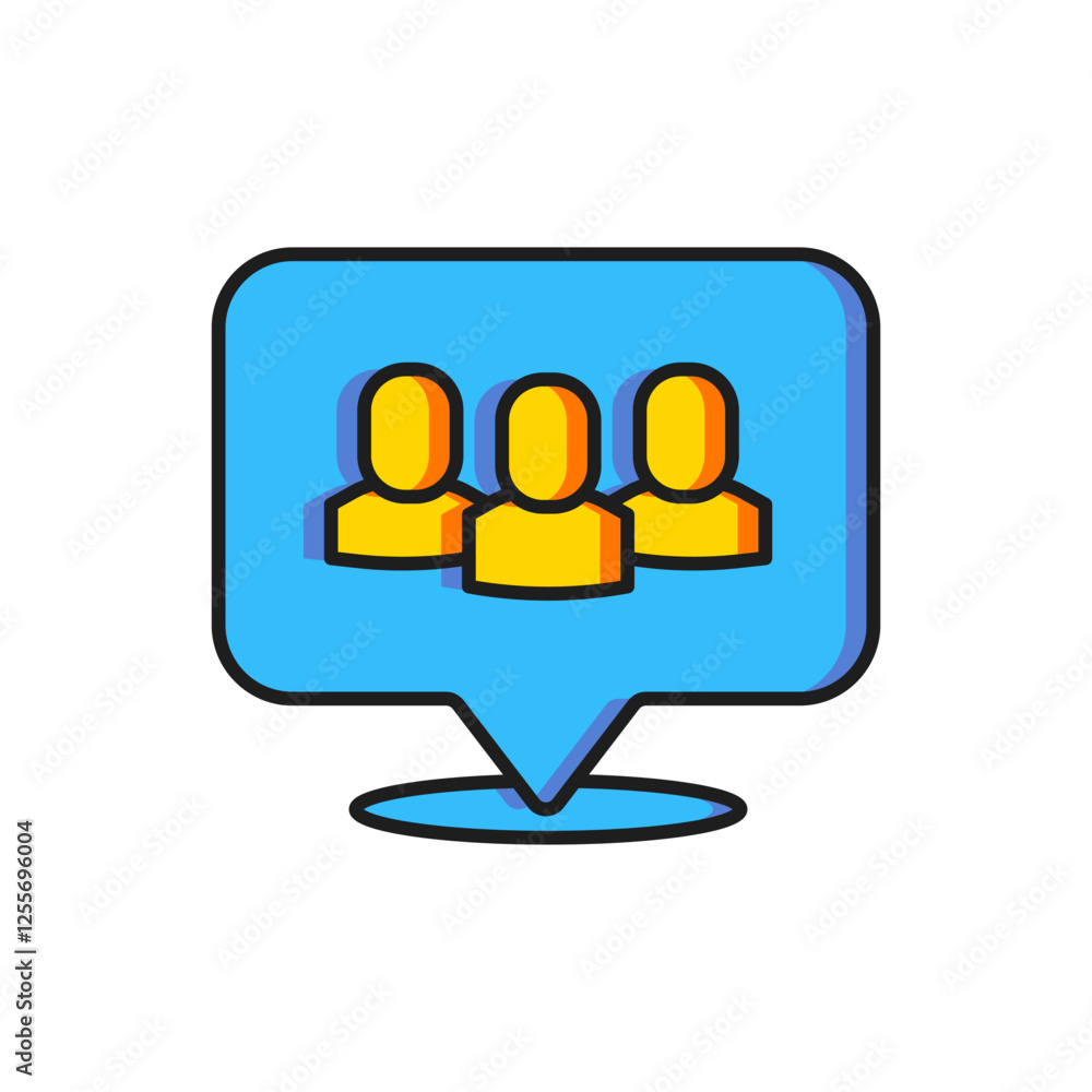 Aufkleber color project team base icon isolated on white background. business analysis and planning, consultin