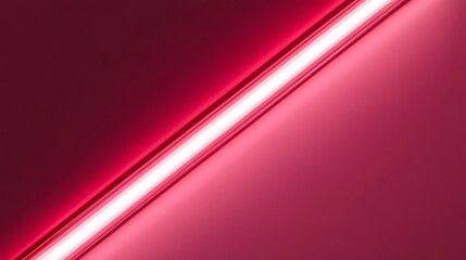 Bright Fluorescent Light Against Deep Red Background