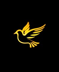 Fototapeta premium Golden dove signifies the Holy Spirit, embodying peace and spiritual strength during key Christian celebrations like Maundy Thursday and Palm Sunday