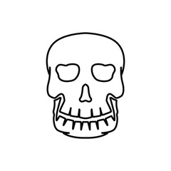 skull logo design concept line style