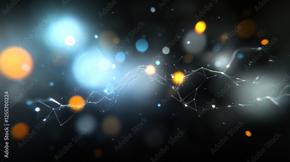 Poster dynamic abstract light patterns digital environment motion graphics futuristic high-tech visuals