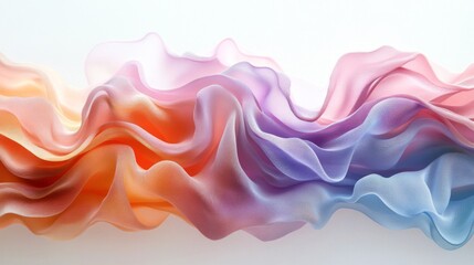 Obraz premium Abstract Colorful Fabric Texture with Draped Waves