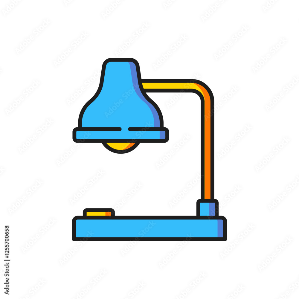 Aufkleber color table lamp icon isolated on white background. table office lamp. flat filled outline style wit