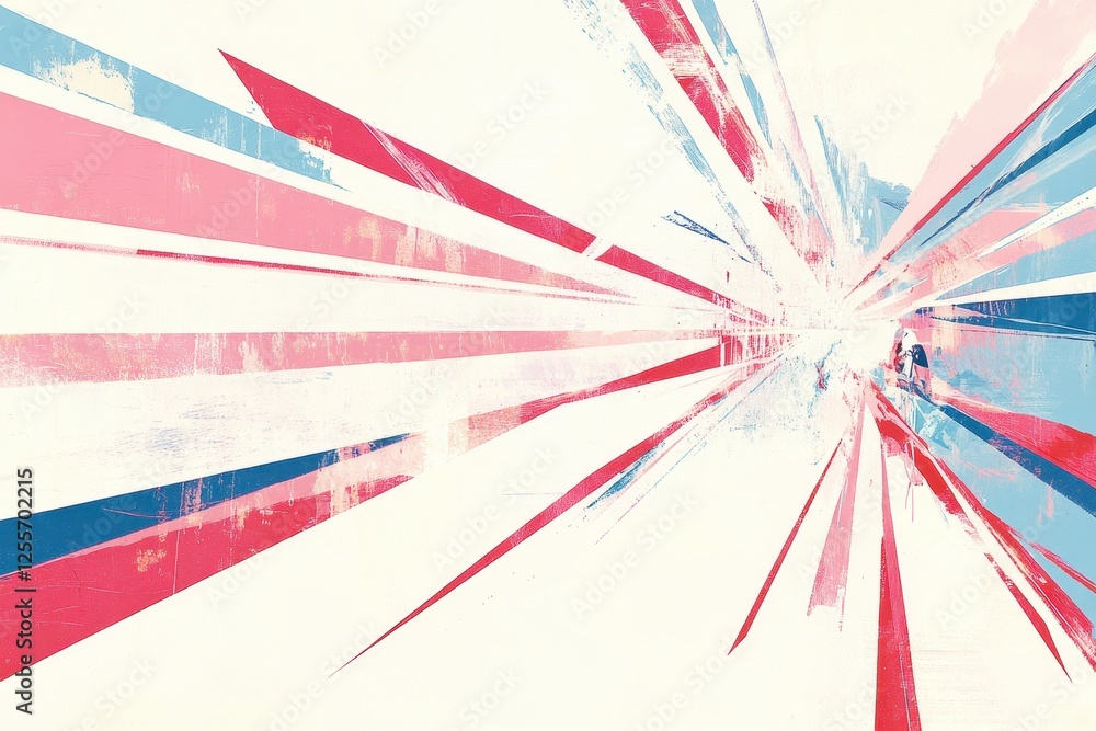 Aufkleber dynamic burst of colorful rays in abstract art design