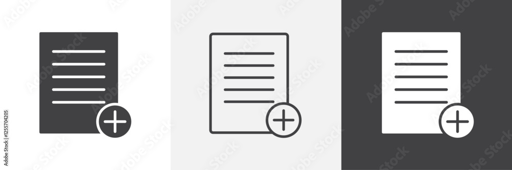 Aufkleber add document vector icons collection graphic designs for ui designs