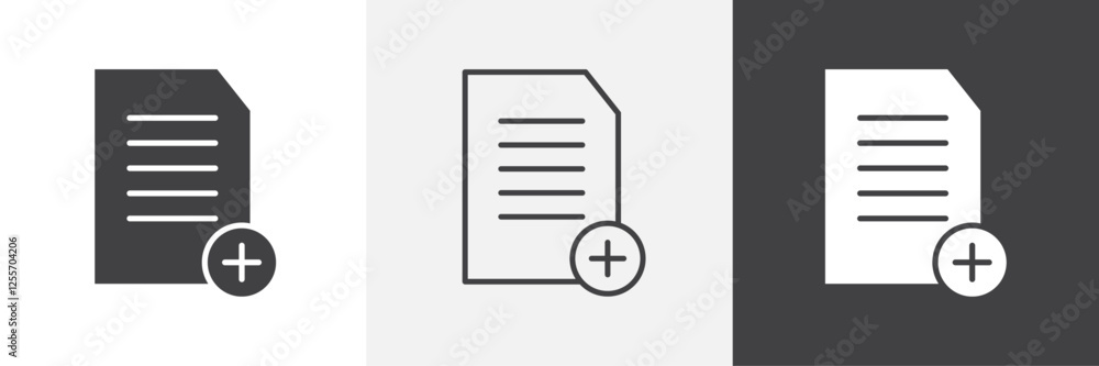 Aufkleber add document vector icons collection graphic designs for ui designs
