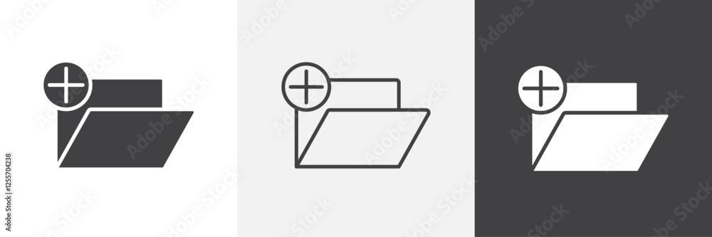 Poster add folder vector icons collection graphic designs for ui designs