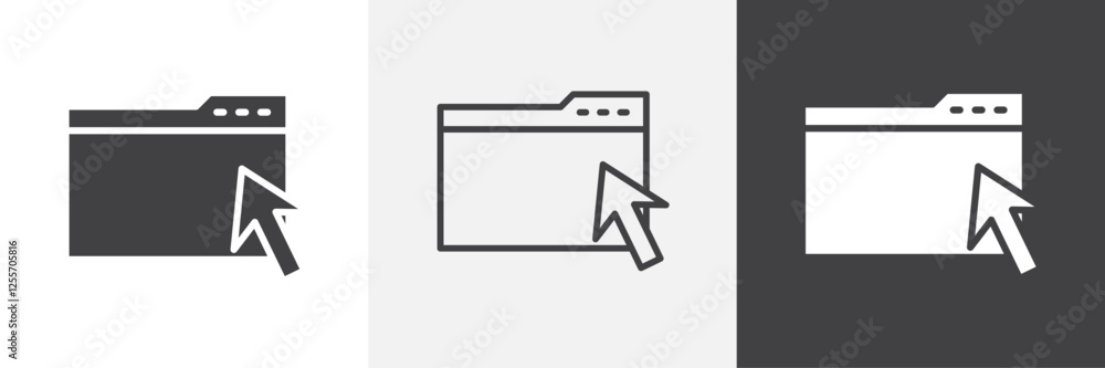 Poster browser vector icons collection graphic designs for ui designs