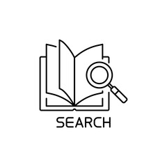 Book Search Icon Outline Vector