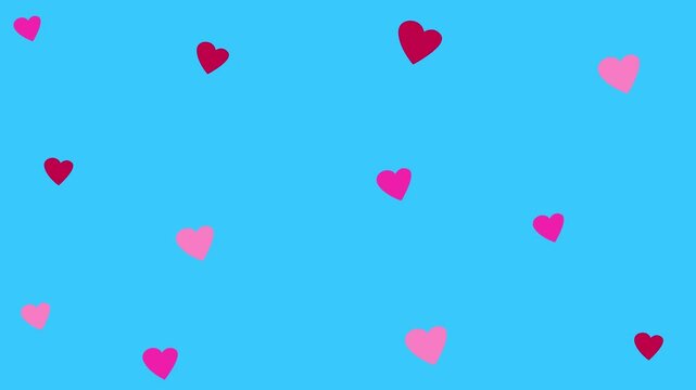 Animation of a red heart symbol moving looping on a blue background repeatedly. stock videos for valentine and mother's day, women's day
