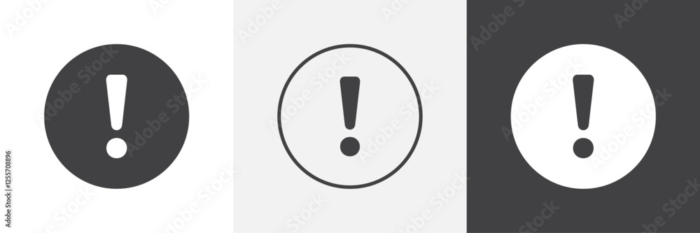 Poster exclamation interface vector icons collection graphic designs for ui designs