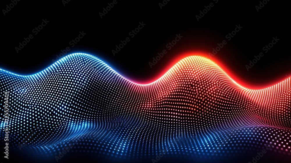Aufkleber dynamic digital waves abstract visualization digital art dark background close-up technology concept