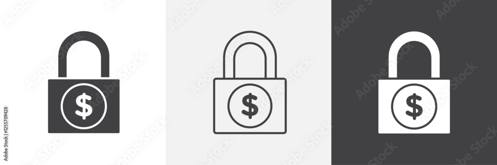 Poster fixed price vector icons collection graphic designs for ui designs