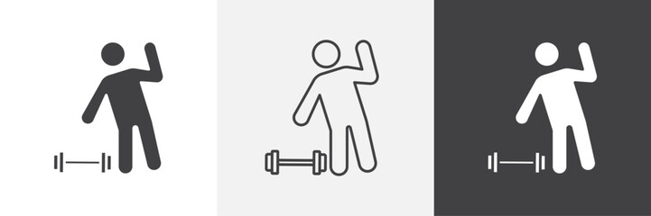 Fitness exercise vector icons collection graphic designs for ui designs