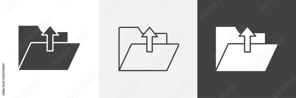 Aufkleber folder upload vector icons collection graphic designs for ui designs