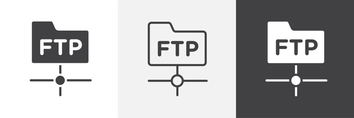 FTP vector icons collection graphic designs for ui designs