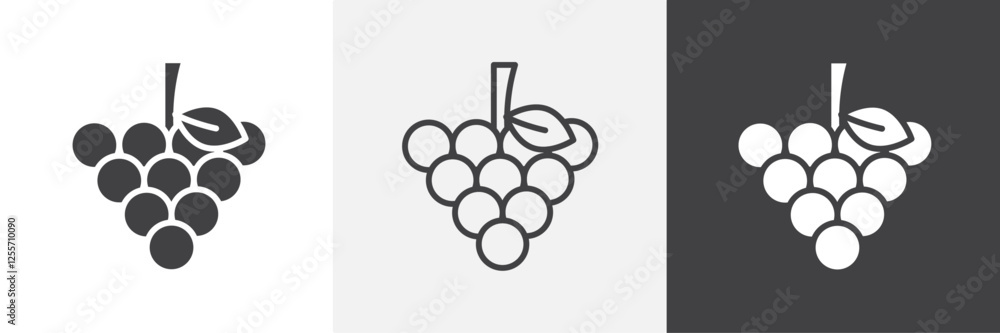 Poster grape vector icons collection graphic designs for ui designs