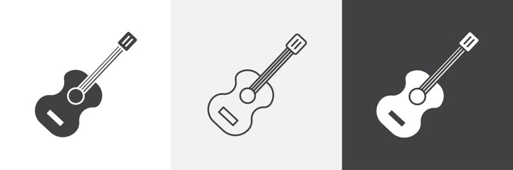 Guitar vector icons collection graphic designs for ui designs