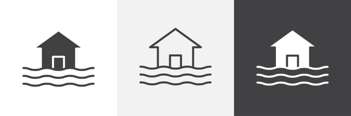 House flood vector icons collection graphic designs for ui designs