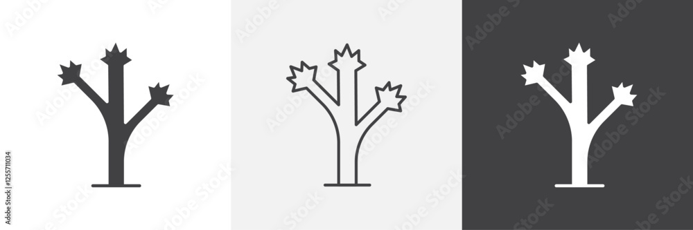 Poster joshua tree vector icons collection graphic designs for ui designs