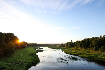 Natural landscape view with Latvia river Venta.