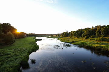 Natural landscape view with Latvia river Venta.