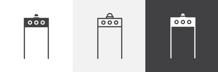 Metal detector vector icons collection graphic designs for ui designs