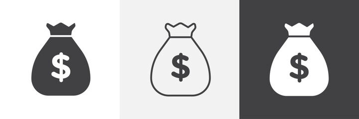 Money bag vector icons collection graphic designs for ui designs