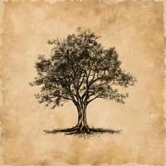 Creative Vintage environmental Tree Art Artwork wooden texture drawing