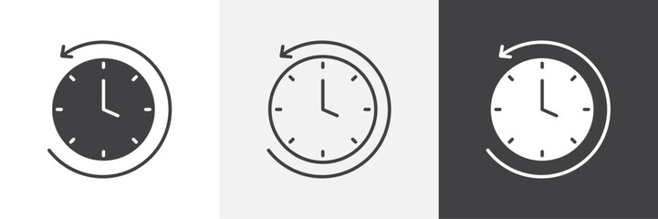 Past time vector icons collection graphic designs for ui designs