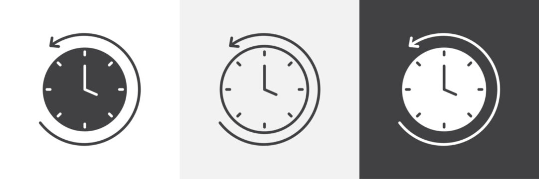 Past time vector icons collection graphic designs for ui designs