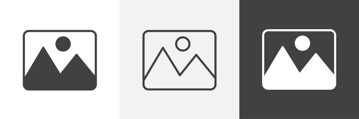 Picture vector icons collection graphic designs for ui designs