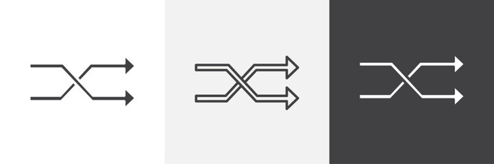 Shuffle vector icons collection graphic designs for ui designs